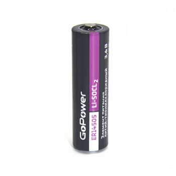 Батарейка GoPower ER14505 PC1 Li-SOCl2 3.6V 2600mAh без выводов (1/10/500)