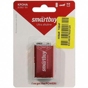 Элемент питания Smartbuy 6LR61/1B (SBBA-9V01B) (блистер)